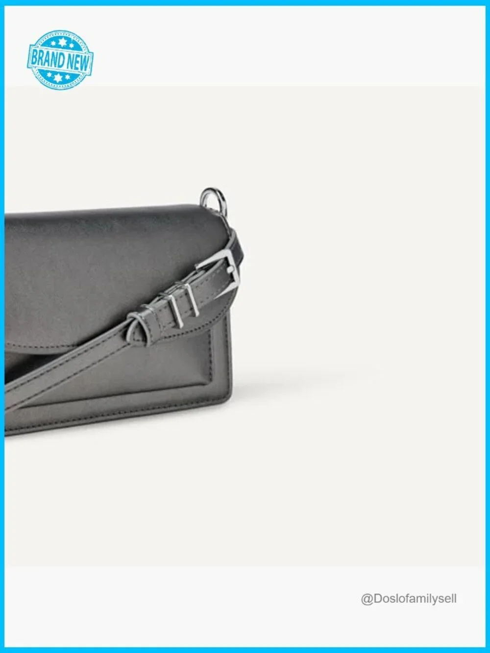 Convertible Crossbody Clutch Bag with Interchangeable Straps - Faux Leather
